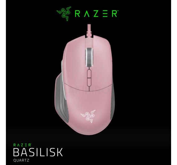 RAZER BASILISK  (เมาส์) QUARTZ PINK 2 Y.